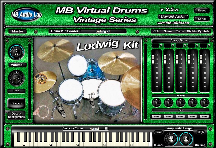 MB Virtual Drums Vintage Series 
- Ludwig Kit